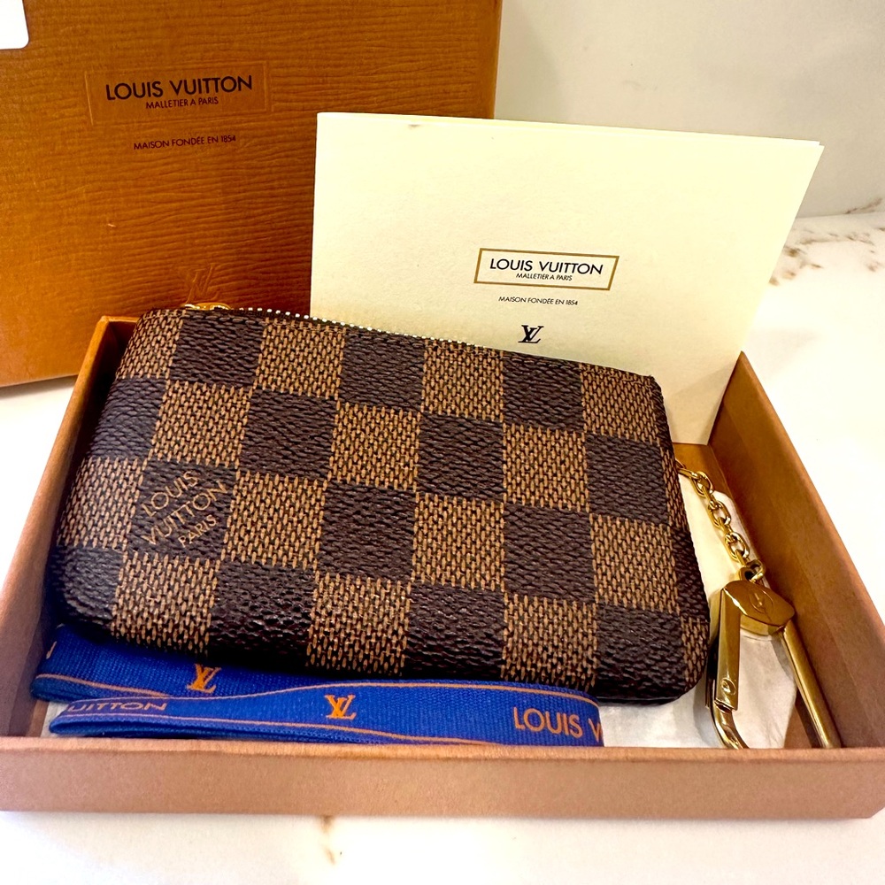 Authentic LV Key Pouch, Louis Vuitton Key, LV Key chain with box and receipt.